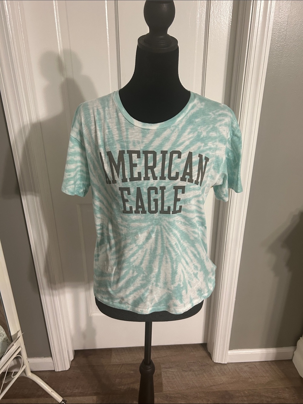American Eagle Outfitters Mint Tie-Dye Logo Tee